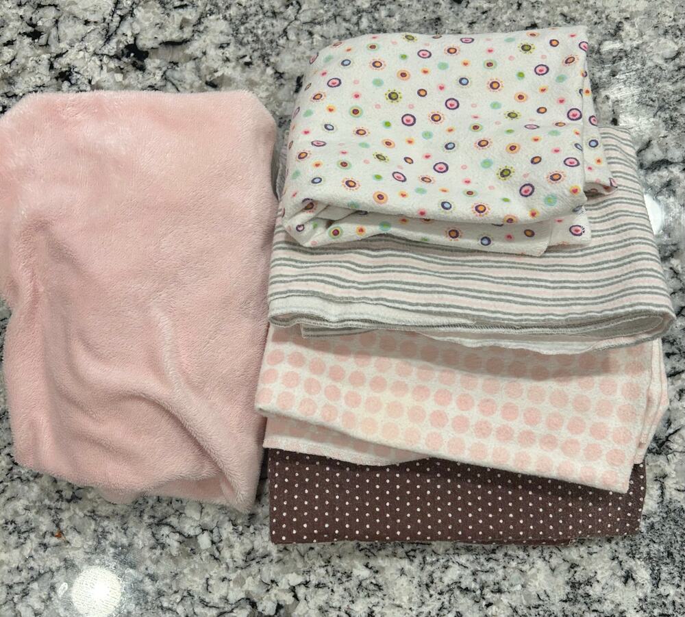 Pink Changing Pad Cover Swaddle Blankets